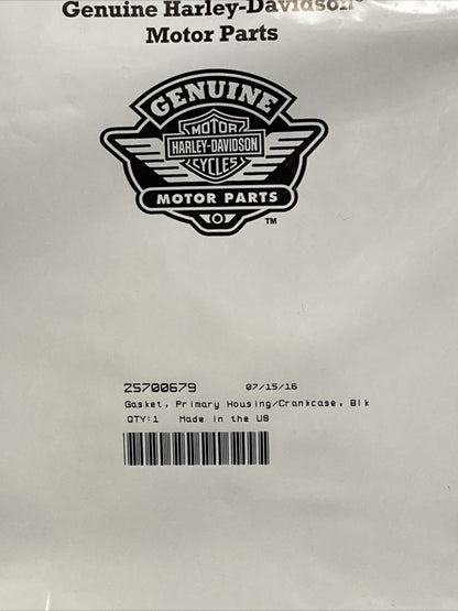 NEW GENUINE HARLEY DAVIDSON 25700679 GASKET, PRIMARY HOUSING/CRANKCASE, BLK