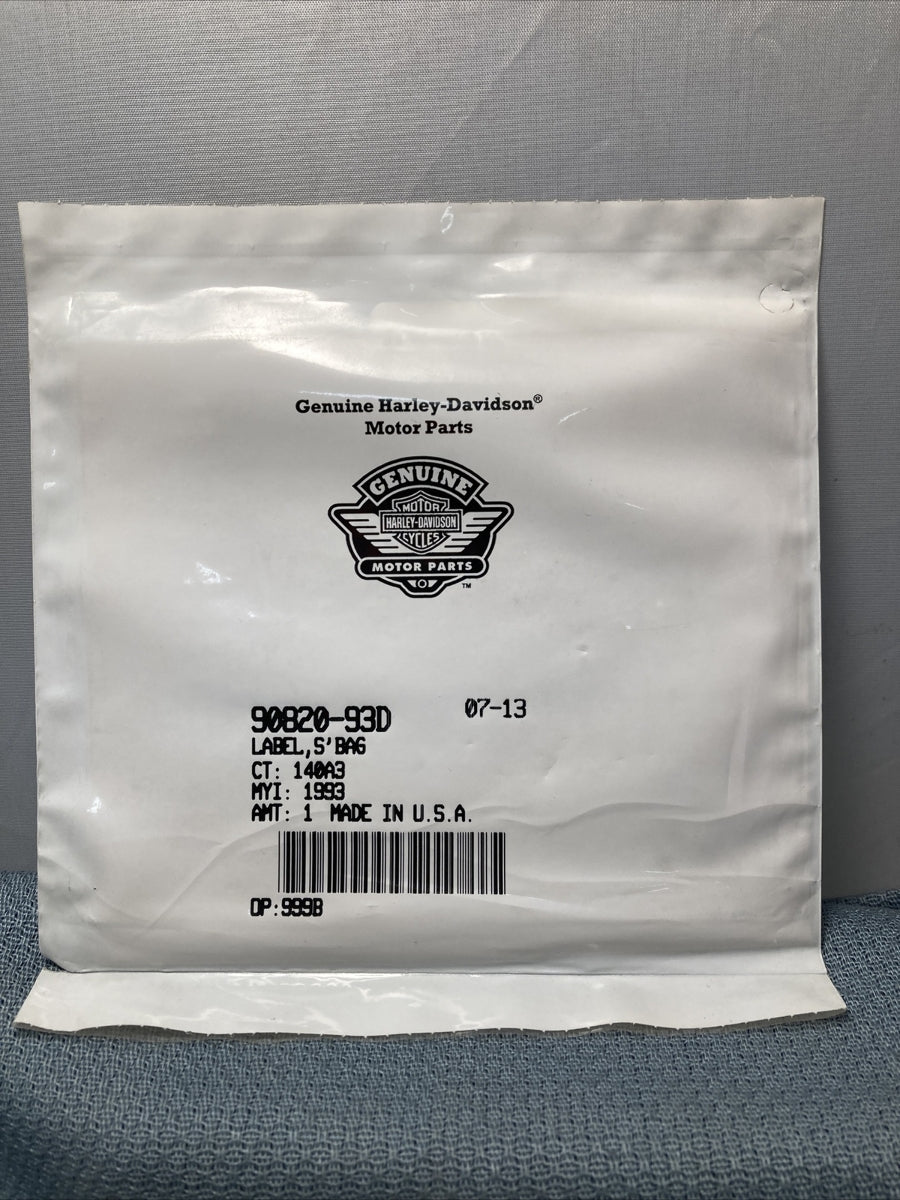 NEW GENUINE HARLEY DAVIDSON 90820-93D LABEL, SADDLEBAG