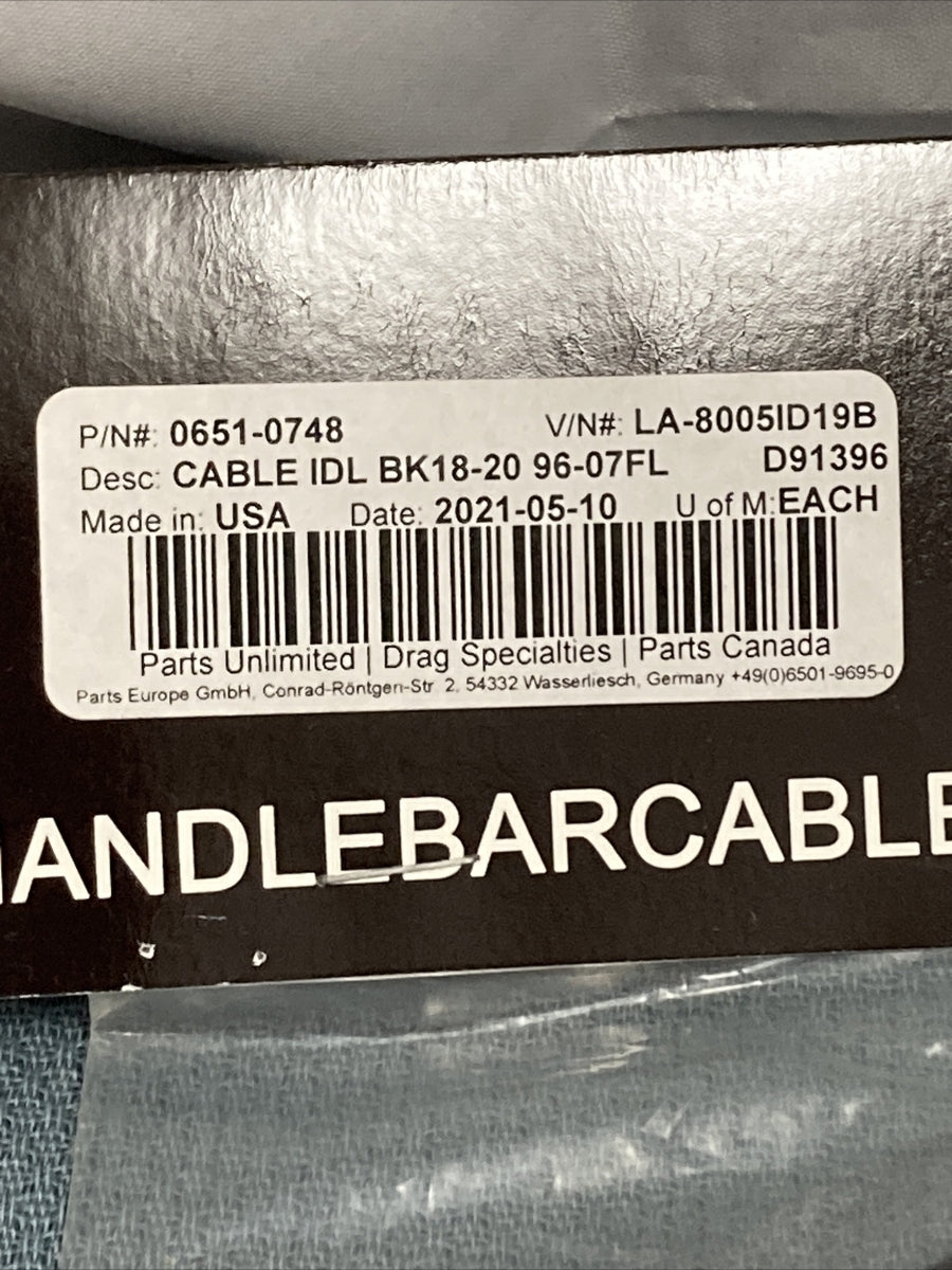 NEW LA CHOPPERS LA-8005ID19B CABLE IDL BK 18-20 96-07FL