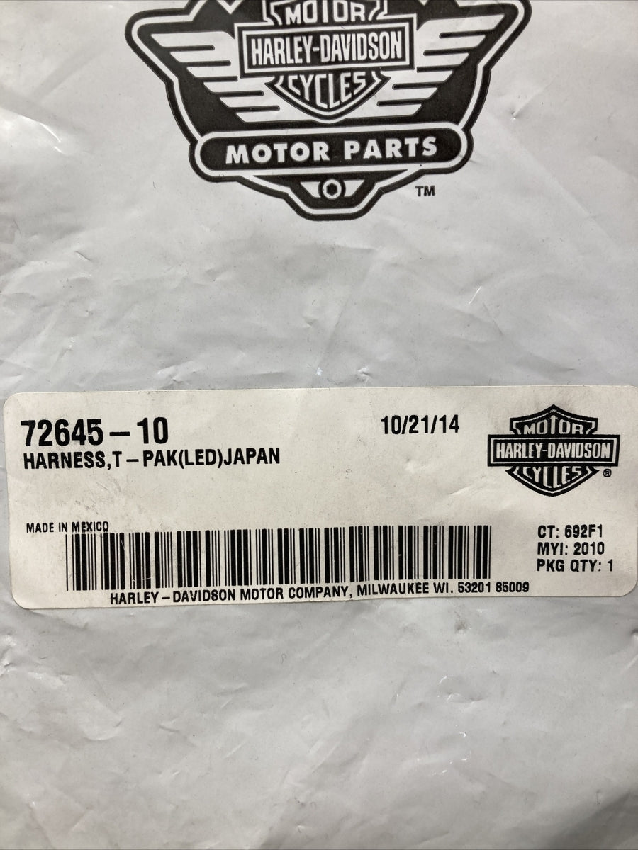 NEW GENUINE HARLEY DAVIDSON 72645-10 HARNESS, T-PAK (LED) JAPAN