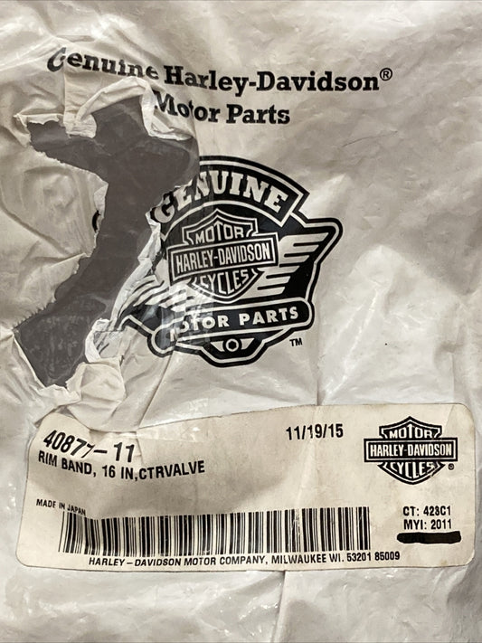 NEW GENUINE HARLEY DAVIDSON 40877-11 RIM BAND 16" CENTER VALVE