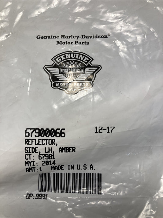 NEW GENUINE HARLEY DAVIDSON 67900066 REFLECTOR SIDE LH AMBER