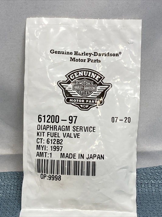 NEW GENUINE HARLEY DAVIDSON 61200-97 DIAPHRAGM SERVICE KIT FUEL VALVE