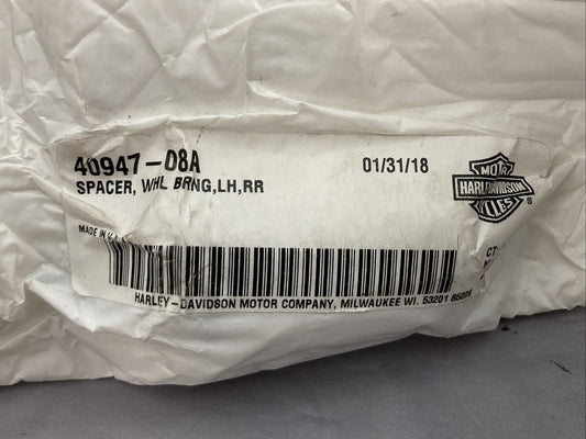 NEW GENUINE HARLEY DAVIDSON 40947-08A SPACER,WHL BRNG LH/RR ZINC PLT