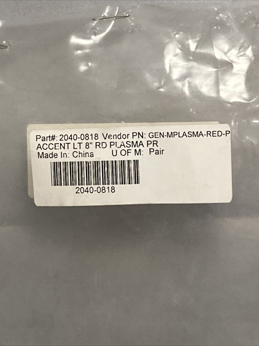NEW CUSTOM DYNAMICS 2040-0818 GEN-MPLASMA-RED-P ACCENT LT 8" RD PLASMA PR