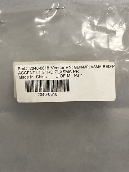NEW CUSTOM DYNAMICS 2040-0818 GEN-MPLASMA-RED-P ACCENT LT 8" RD PLASMA PR