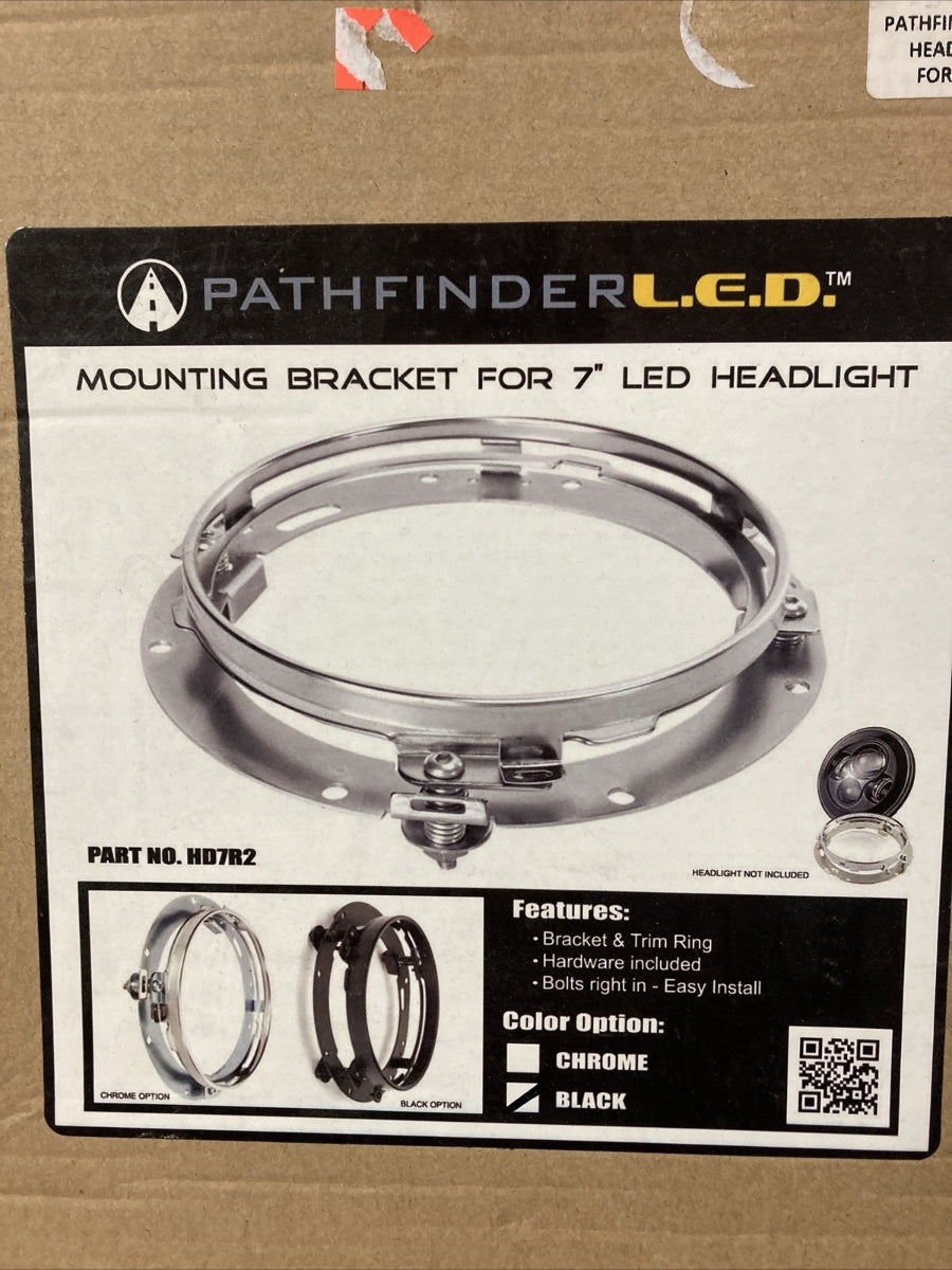 NEW PATHFINDER LED HD7R2B Headlight Adapter Ring Mounting Bracket Black