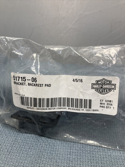 NEW GENUINE HARLEY DAVIDSON 51715-06 BRACKET BACKREST PAD