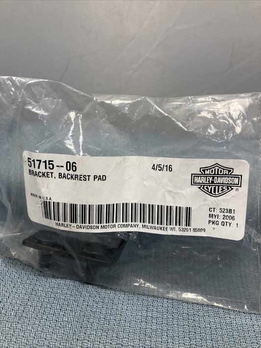 NEW GENUINE HARLEY DAVIDSON 51715-06 BRACKET BACKREST PAD
