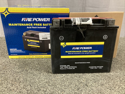 NEW FIRE POWER CTX20L-BS POWER SPORTS BATTERY 6 7⁄8"x3 7⁄16"x6 1⁄8" 12V 270CCA