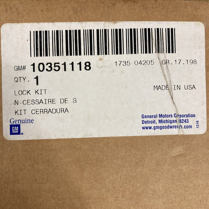 NEW GENUINE GM 10351118 LOCK KIT, LIFT GATE GR 17.198