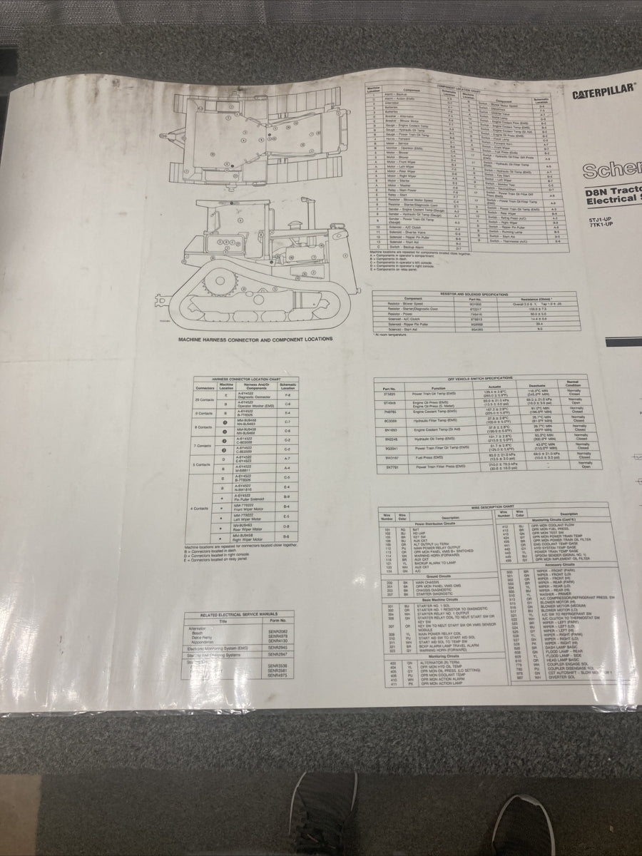 NEW GENUINE CATERPILLAR SENR5209 SCHEMATIC D8N TRACTOR ELECTRICAL SYSTEM