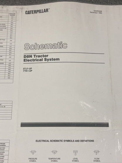 NEW GENUINE CATERPILLAR SENR5209 SCHEMATIC D8N TRACTOR ELECTRICAL SYSTEM