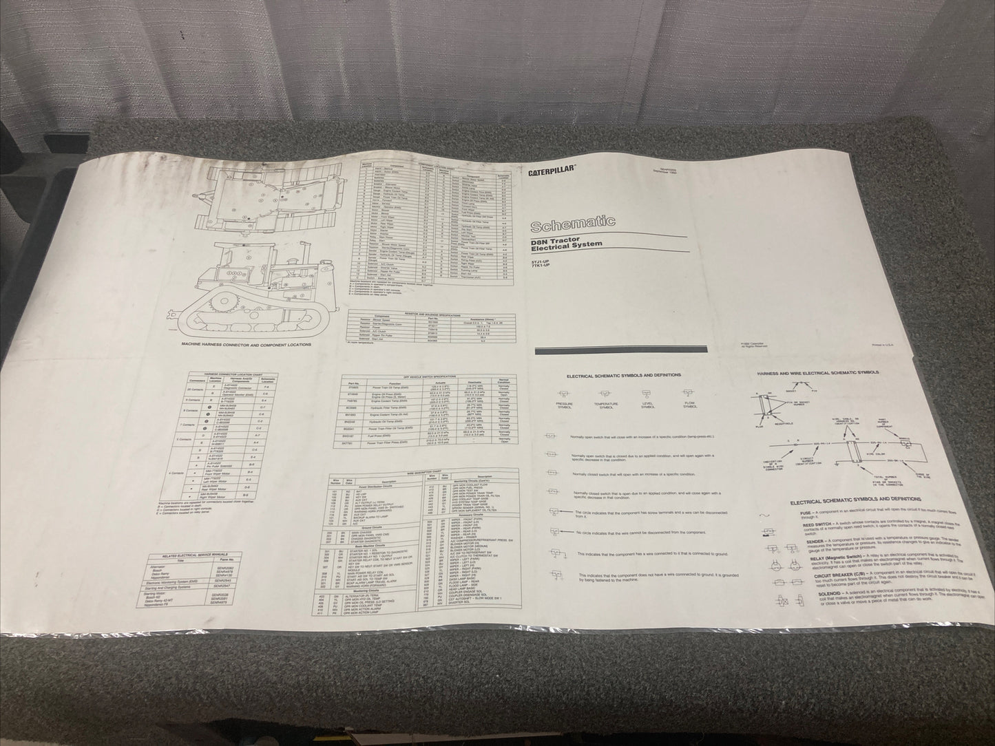 NEW GENUINE CATERPILLAR SENR5209 SCHEMATIC D8N TRACTOR ELECTRICAL SYSTEM
