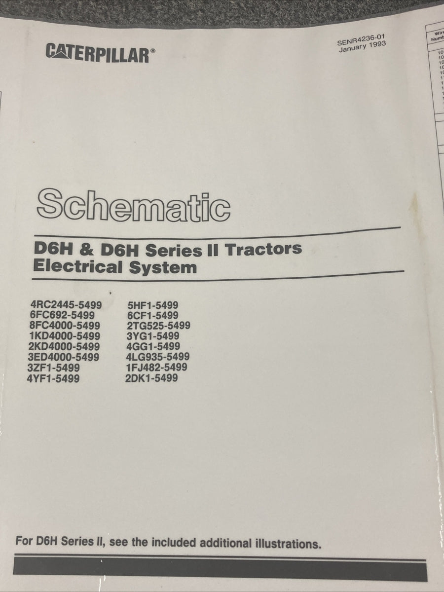 NEW CATERPILLAR SENR4236-01 SCHEMATIC D6H/D6H SERIES II TRACTOR ELECTRIC SYSTEM