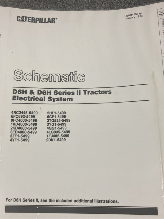 NEW CATERPILLAR SENR4236-01 SCHEMATIC D6H/D6H SERIES II TRACTOR ELECTRIC SYSTEM
