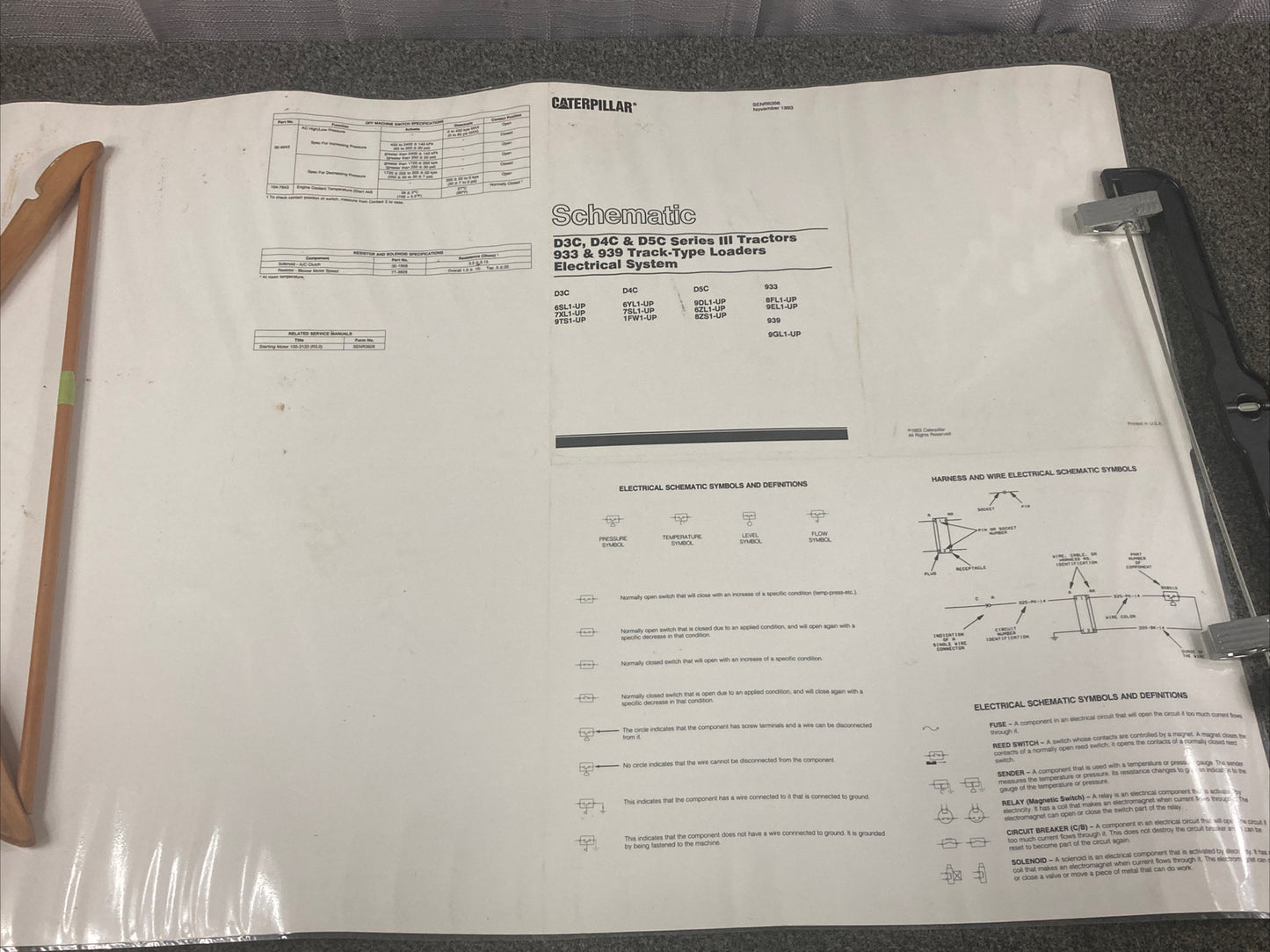 NEW CATERPILLAR SENR5356 SCHEMATIC D3C/D4C/D5C SERIESIII TRACTOR 933/939 LOADER