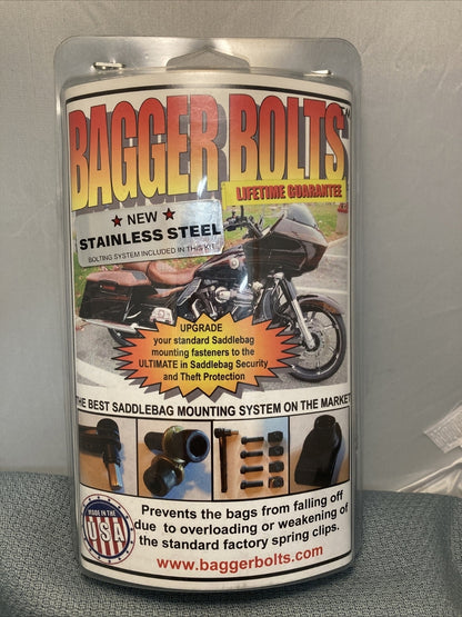 NEW BAGGER BOLTS SADDLEBAG MOUNTING / SECURITY SYSTEM