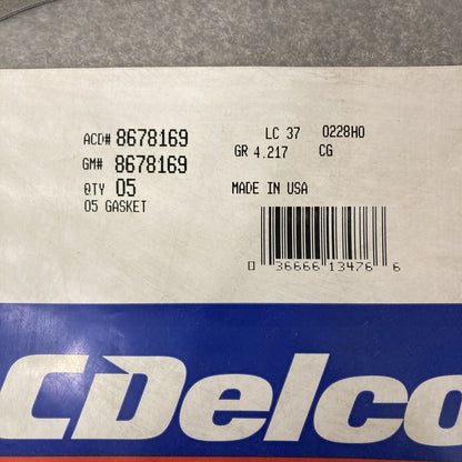 NEW GENUINE ACDELCO/GM 8678169 GASKET, CONTROL VALVE BODY COVER 1982-01 GR 4.217