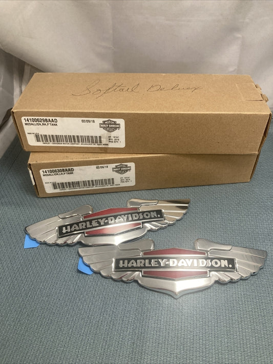 NEW GENUINE HARLEY DAVIDSON 14100630BAAD/14100629BAAD MEDALLION LH/RH
