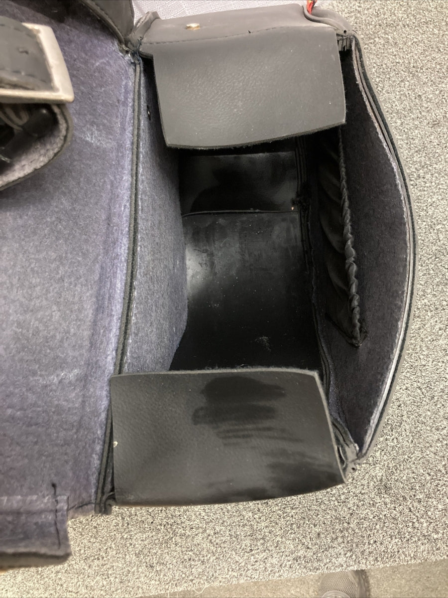 HOT LEATHERS BLACK MEDIUM ZIP-OFF PVC SLANTED THROW OVER MOTORCYCLE SADDLEBAGS