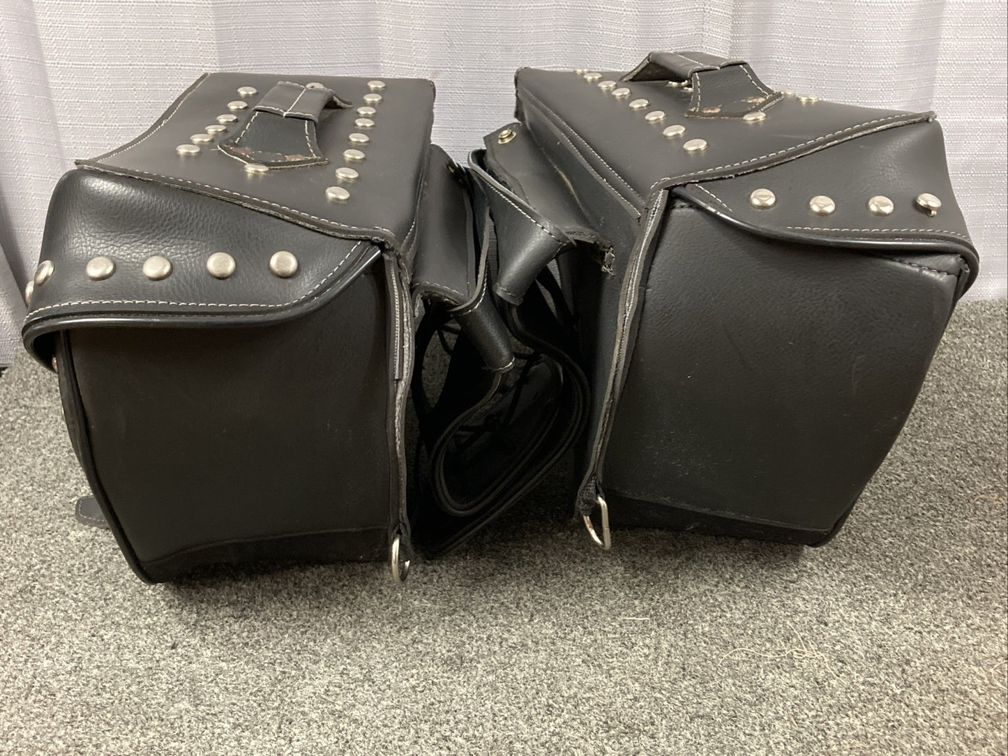 Milwaukee Leather SH553ZB Black Large Zip-Off PVC Studded Throw Over Saddlebags
