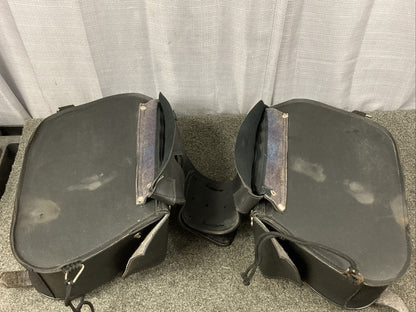 Milwaukee Leather SH553ZB Black Large Zip-Off PVC Studded Throw Over Saddlebags