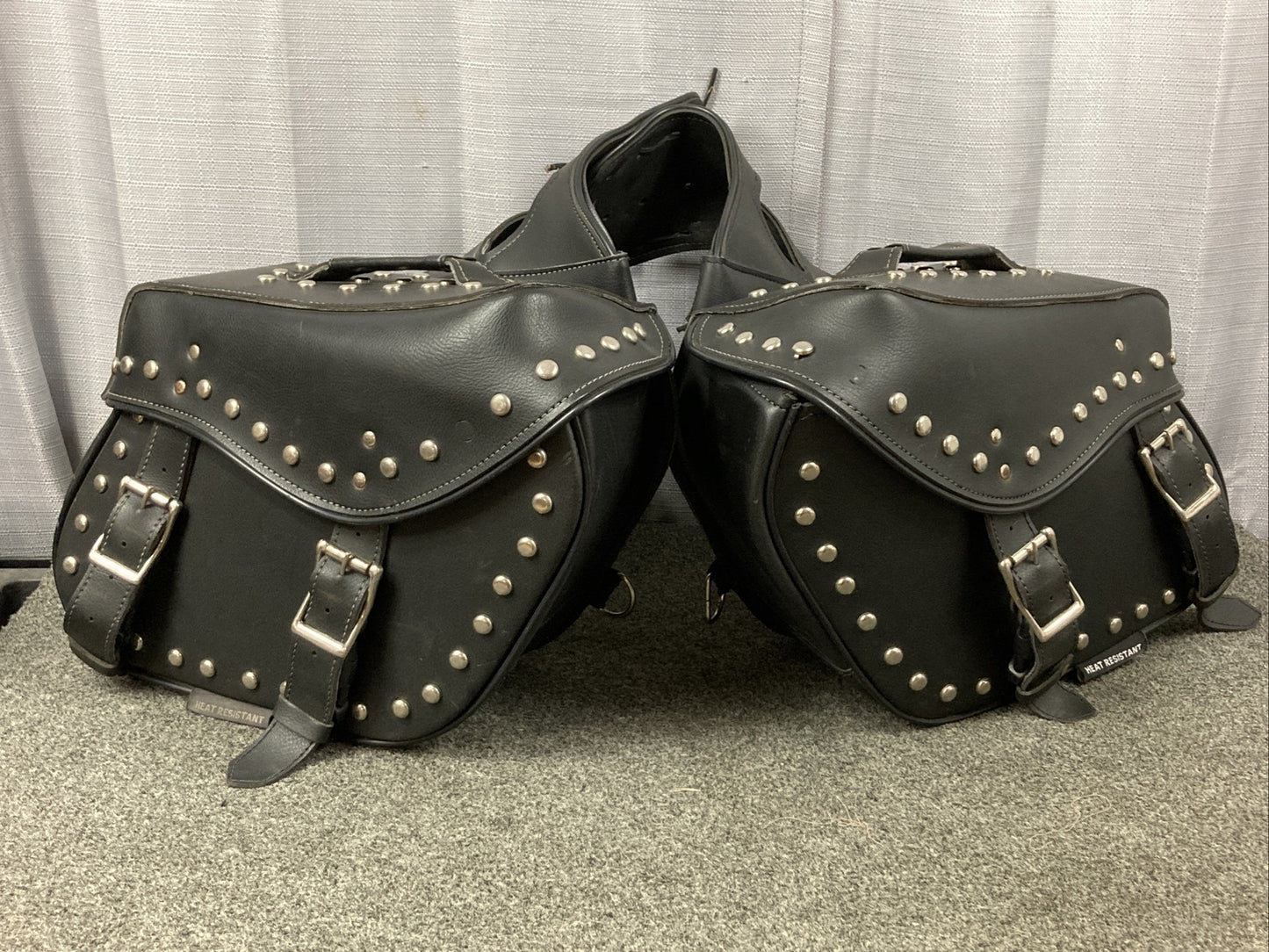 Milwaukee Leather SH553ZB Black Large Zip-Off PVC Studded Throw Over Saddlebags