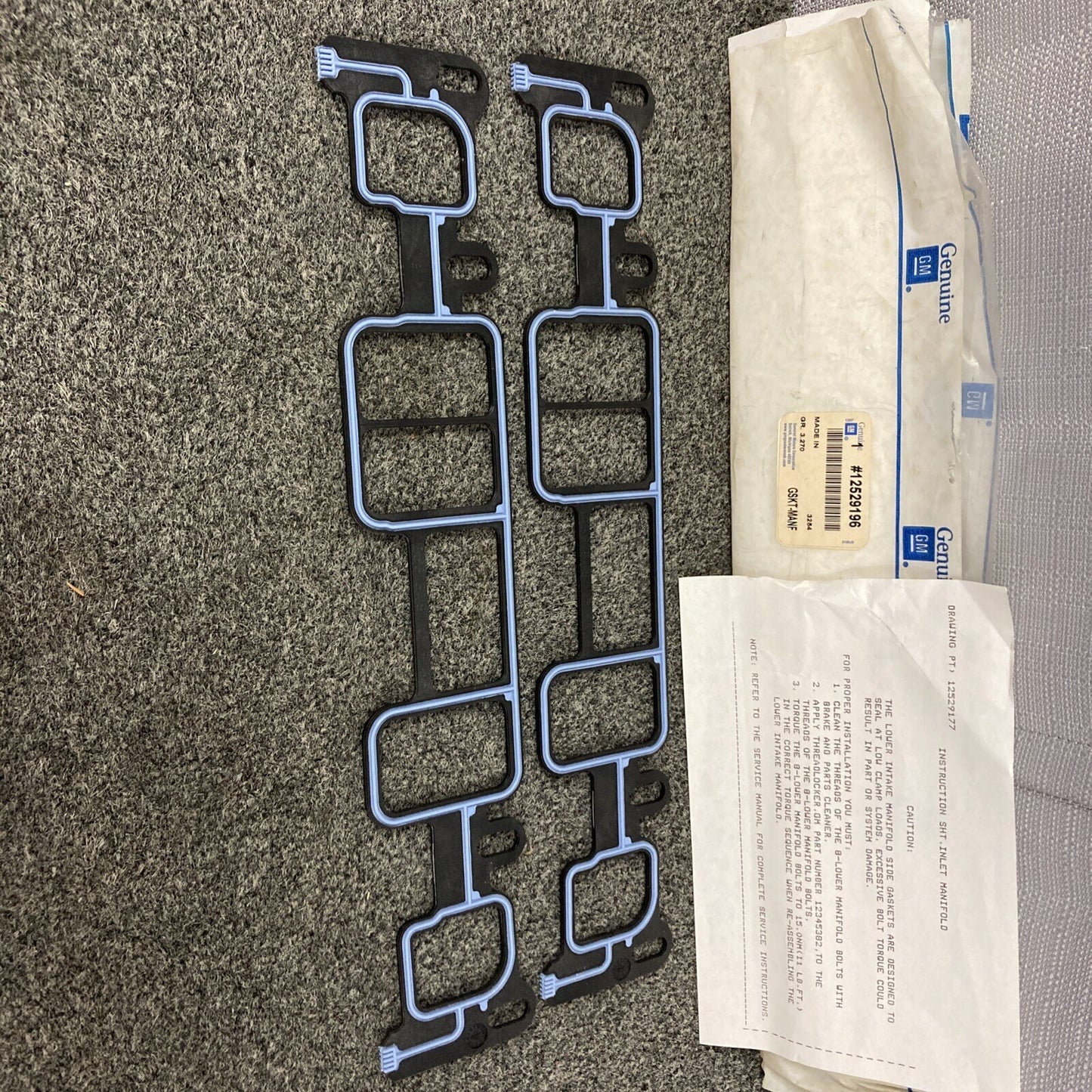 NEW GENUINE GM 12529196 GASKET KIT,  INTAKE MANIFOLD 1996-2005 GR 3.270