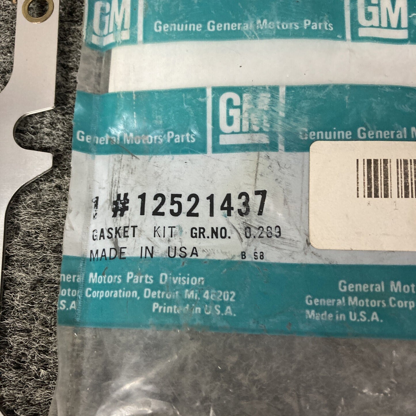 NEW GENUINE GM 12521437 GASKET KIT, VALVE GRIND (1989) GR 0.289