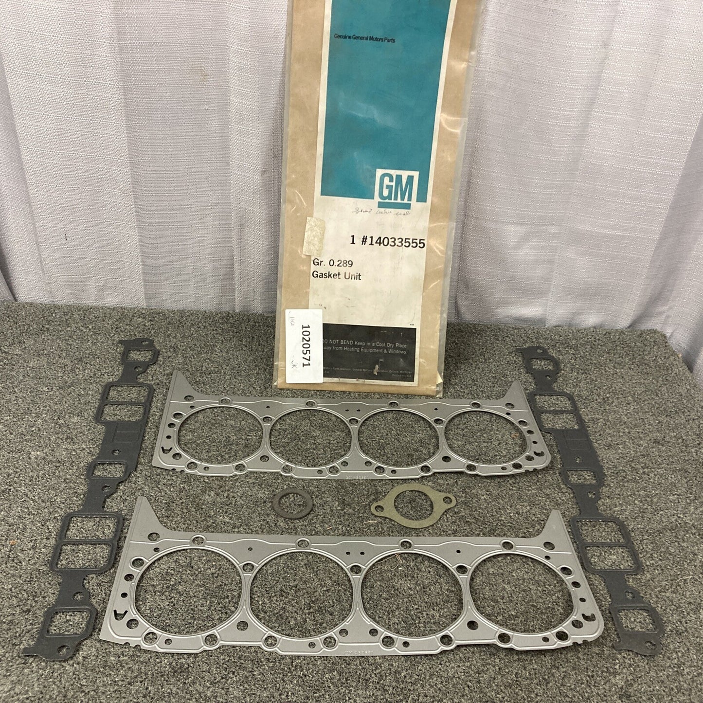NEW GENUINE GM 14033555 GASKET KIT, CYLINDER HEAD GR 0.289 (PARTIAL KIT)