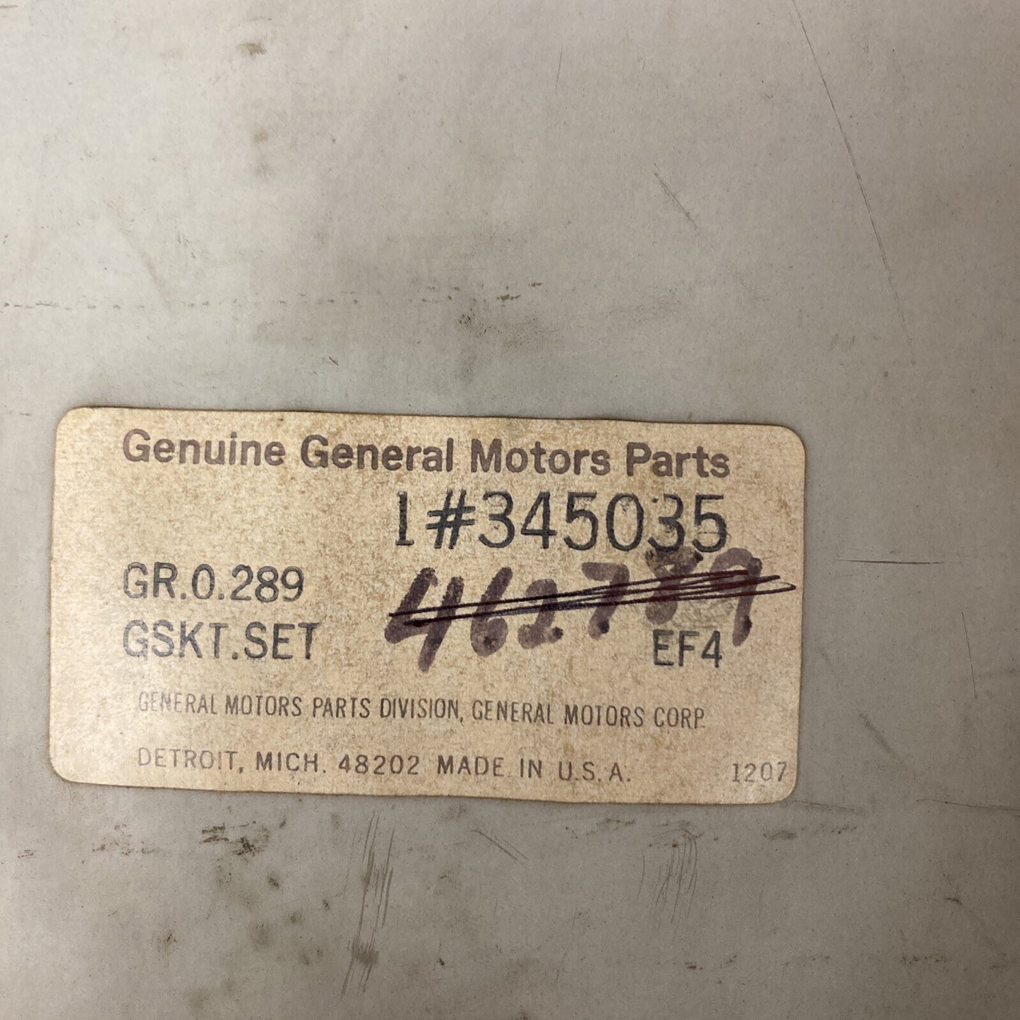 NEW GENUINE GM 345035 GASKET SET, ENGINE HEAD GR 0.289