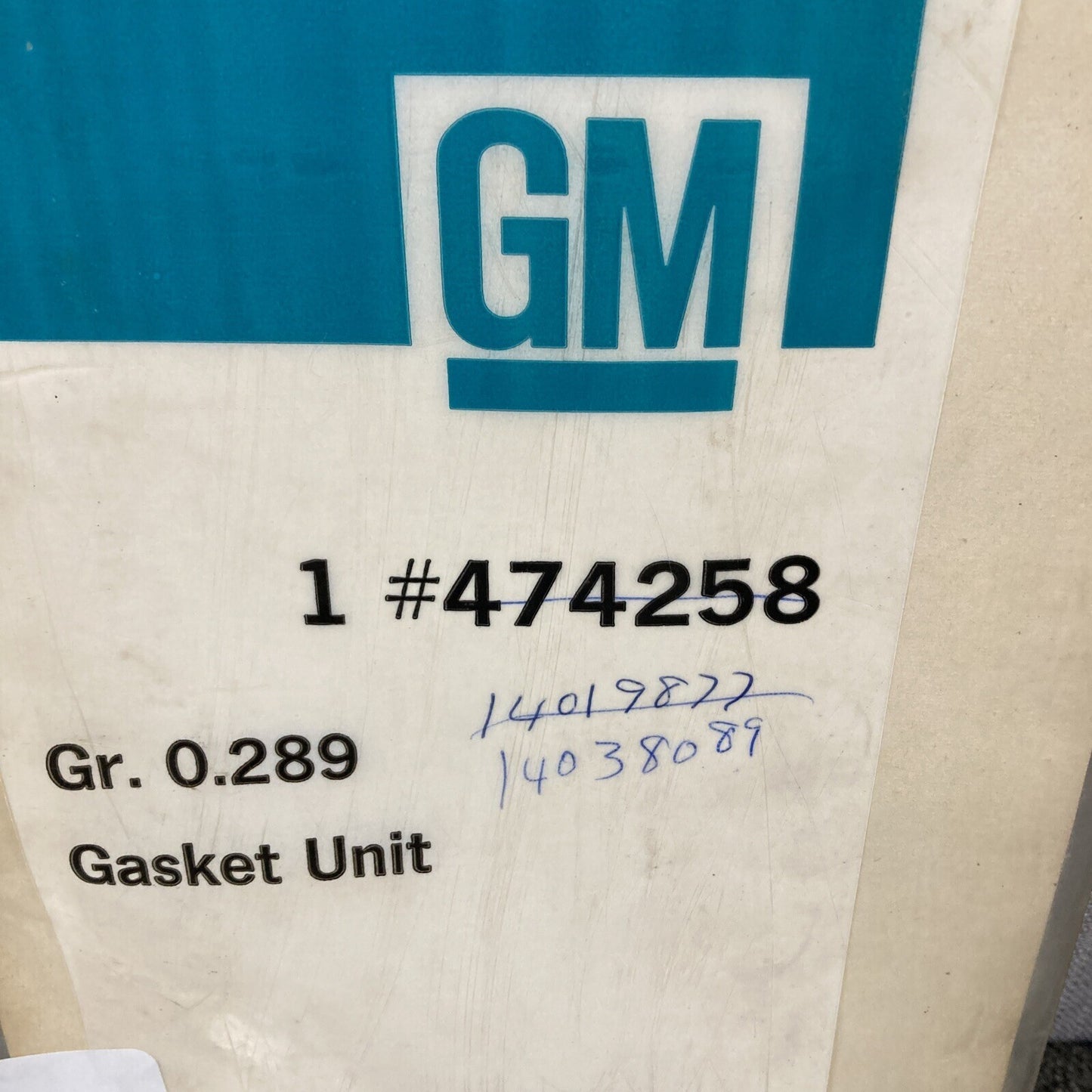 NEW GENUINE GM 474258 HEAD GASKET SET GR 0.289