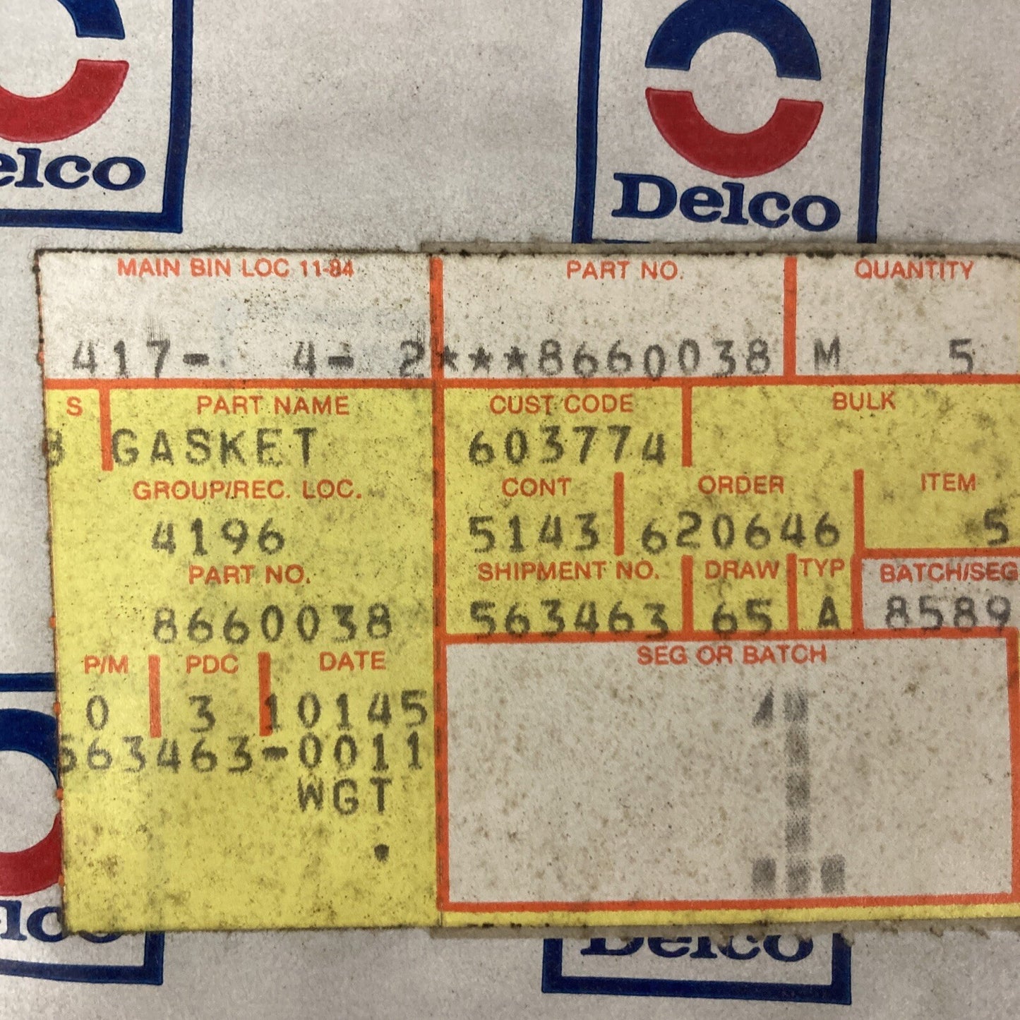 NEW GENUINE GM 8660038 PAN GASKET, 3 SPEED; W/O ALL-WHEEL DRIVE GR 4.196