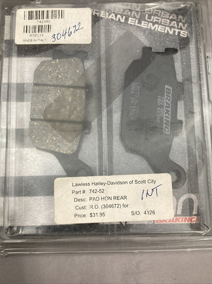 NEW URBAN ELEMENTS 742SM1 REAR BRAKE PADS HONDA