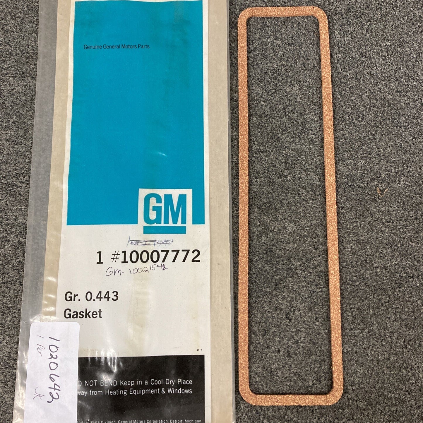 NEW GENUINE GM 10007772 GASKET, PUSH ROD COVER GR 0.443