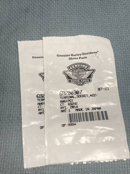 QTY 2 NEW GENUINE HARLEY DAVIDSON 69200307 TERMINAL, SOCKET, #22-AWG(PO)
