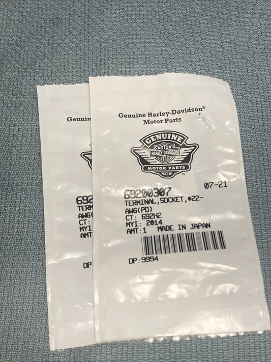 QTY 2 NEW GENUINE HARLEY DAVIDSON 69200307 TERMINAL, SOCKET, #22-AWG(PO)