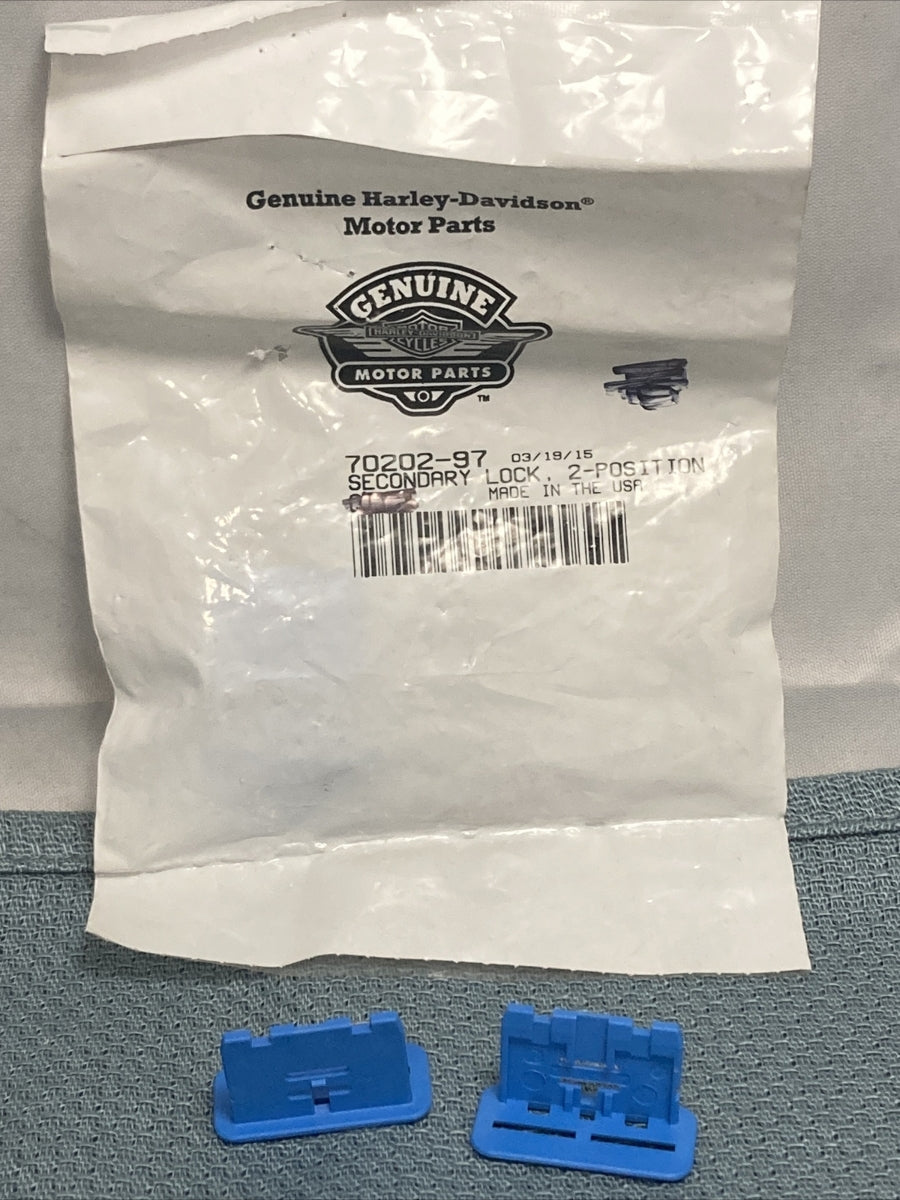 QTY 2 NEW GENUINE HARLEY DAVIDSON 70202-97 SECONDARY LOCK, 2-POSITION