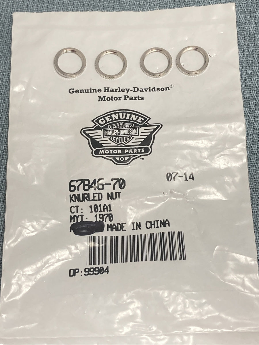 QTY 4 NEW GENUINE HARLEY DAVIDSON 67846-70 KNURLED NUT