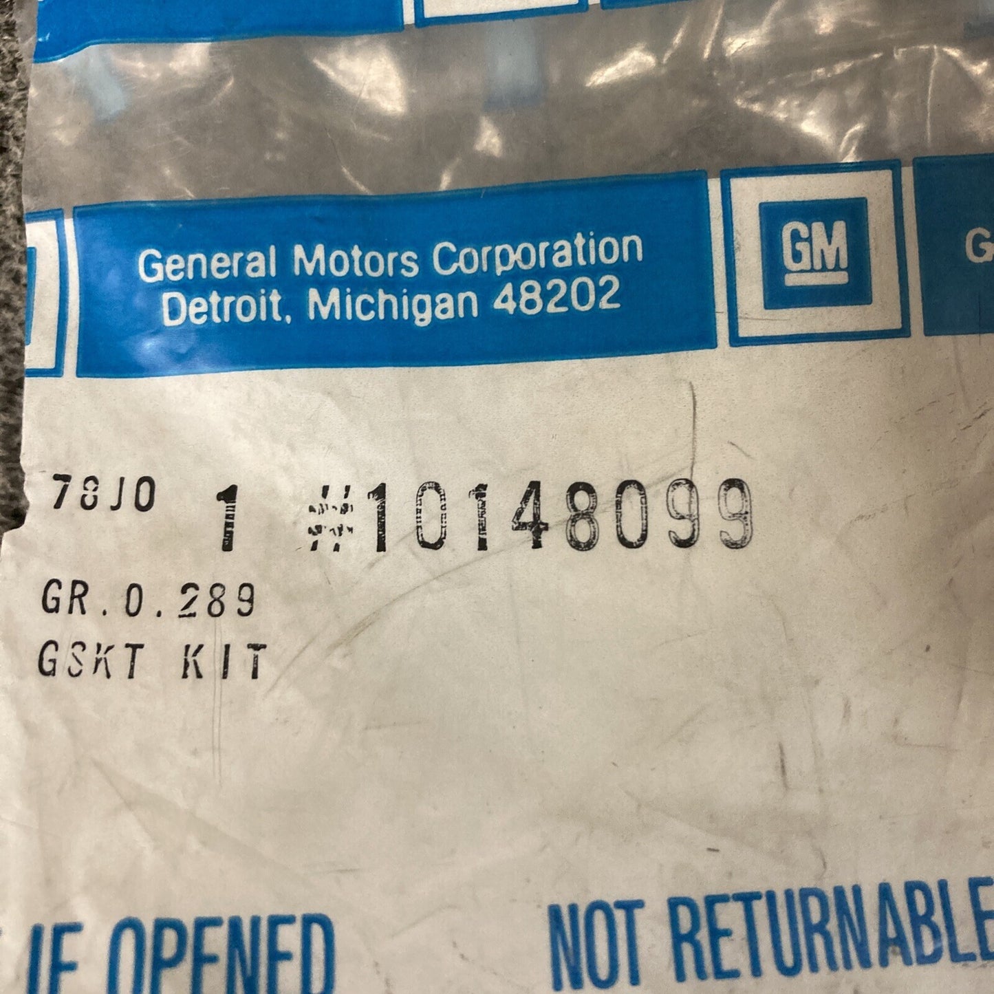 NEW GENUINE GM 10148099 GASKET SET, CYLINDER HEAD (FREE OF ASBESTOS) GR 0.289