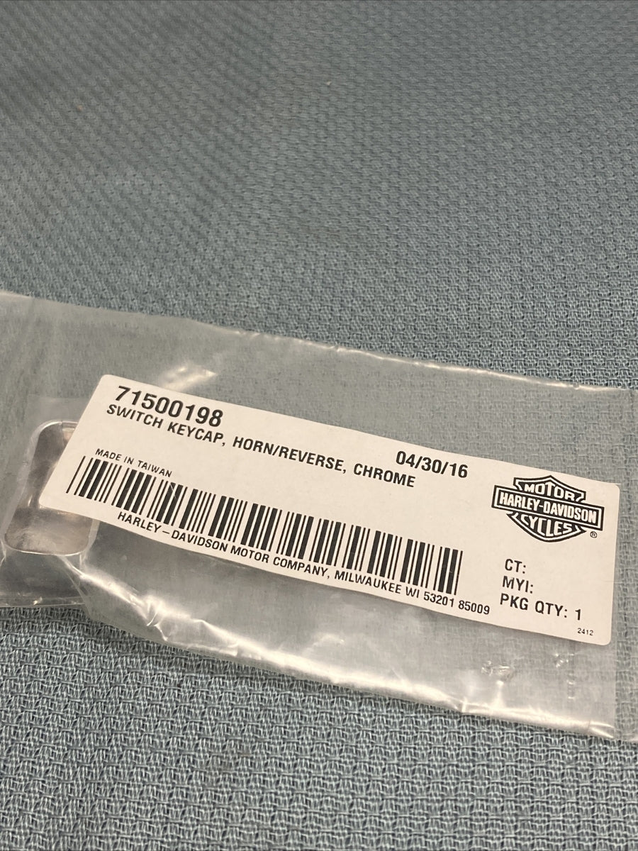 NEW GENUINE HARLEY DAVIDSON 71500198 SWITCH KEYCAP, HORN/REVERSE, CHROME