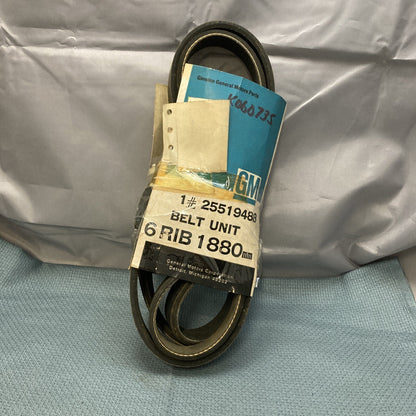 NEW GENUINE GM 25519488 AUTOMOTIVE BELT UNIT 6 RIB 1880MM