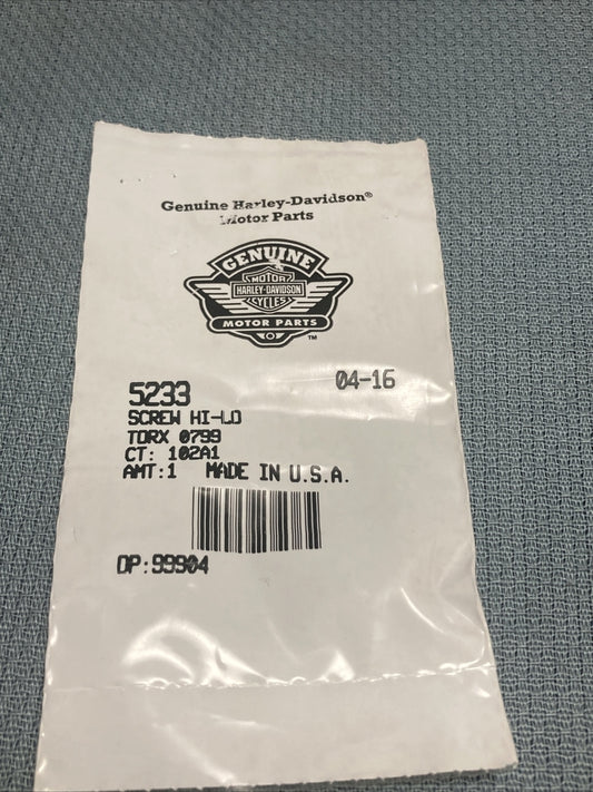 NEW GENUINE HARLEY DAVIDSON 5233 SCREW HI-LO TORX 0799