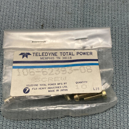 QTY 10 NEW TELEDYNE 106-62393-08 SCREW S3 0412