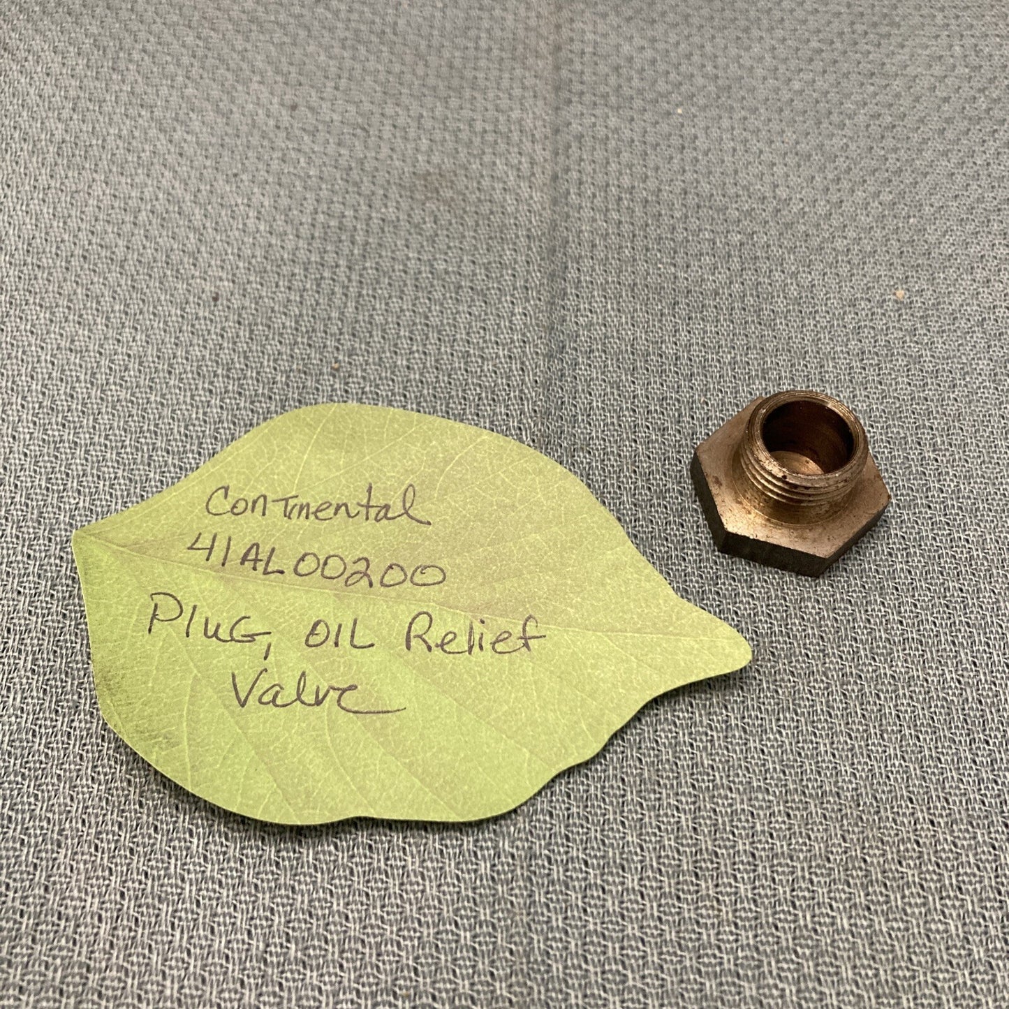 NEW CONTINENTAL 41AL00200 PLUG, OIL RELIEF VALVE