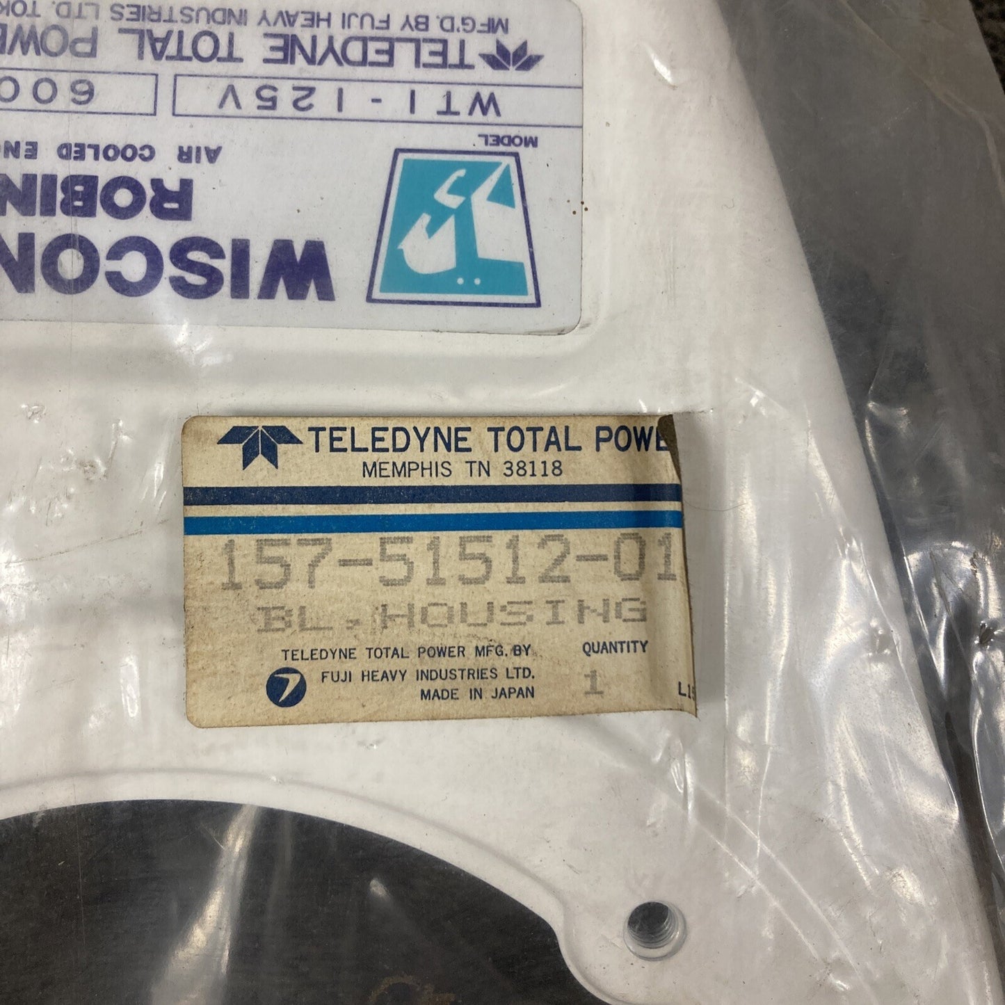 NEW TELEDYNE 157-51510-01 BLOWER HOUSE *WHITE SUPERSEDED BY 157-51510-16