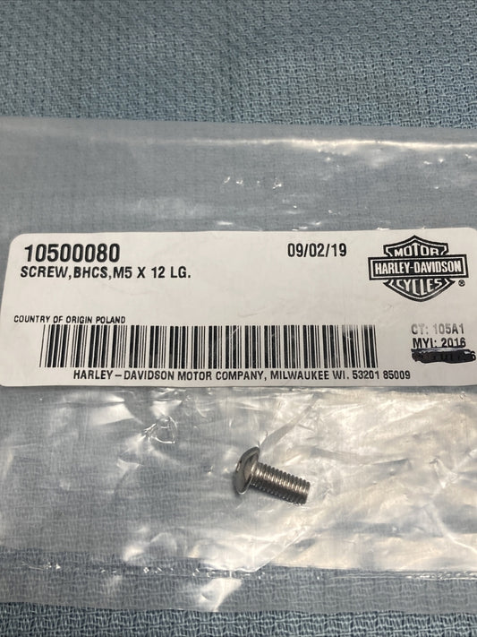 NEW GENUINE HARLEY DAVIDSON 10500080 SCREW, BHCS, M5 X 12 LG.