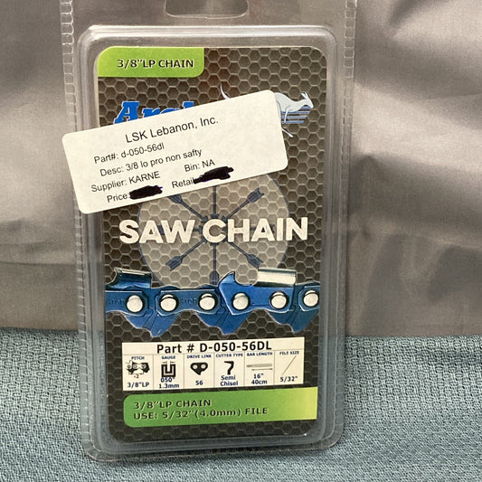NEW ARCHER D-050-56DL SAW CHAIN 16" 3/8" LP 1.3MM GAUGE 56 DRIVE LINK 5/32" FILE