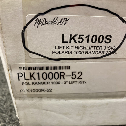 NEW HIGH LIFTER PLK1000R-52 3" LIFT KIT POL RANGER 1000